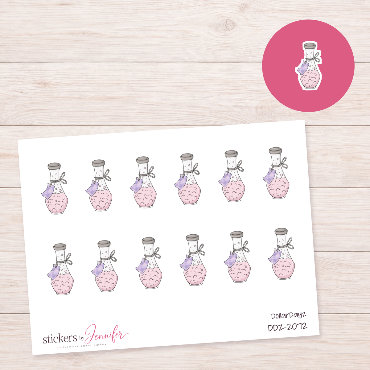 Pink Potion Bottle Planner Stickers | DDZ-2072