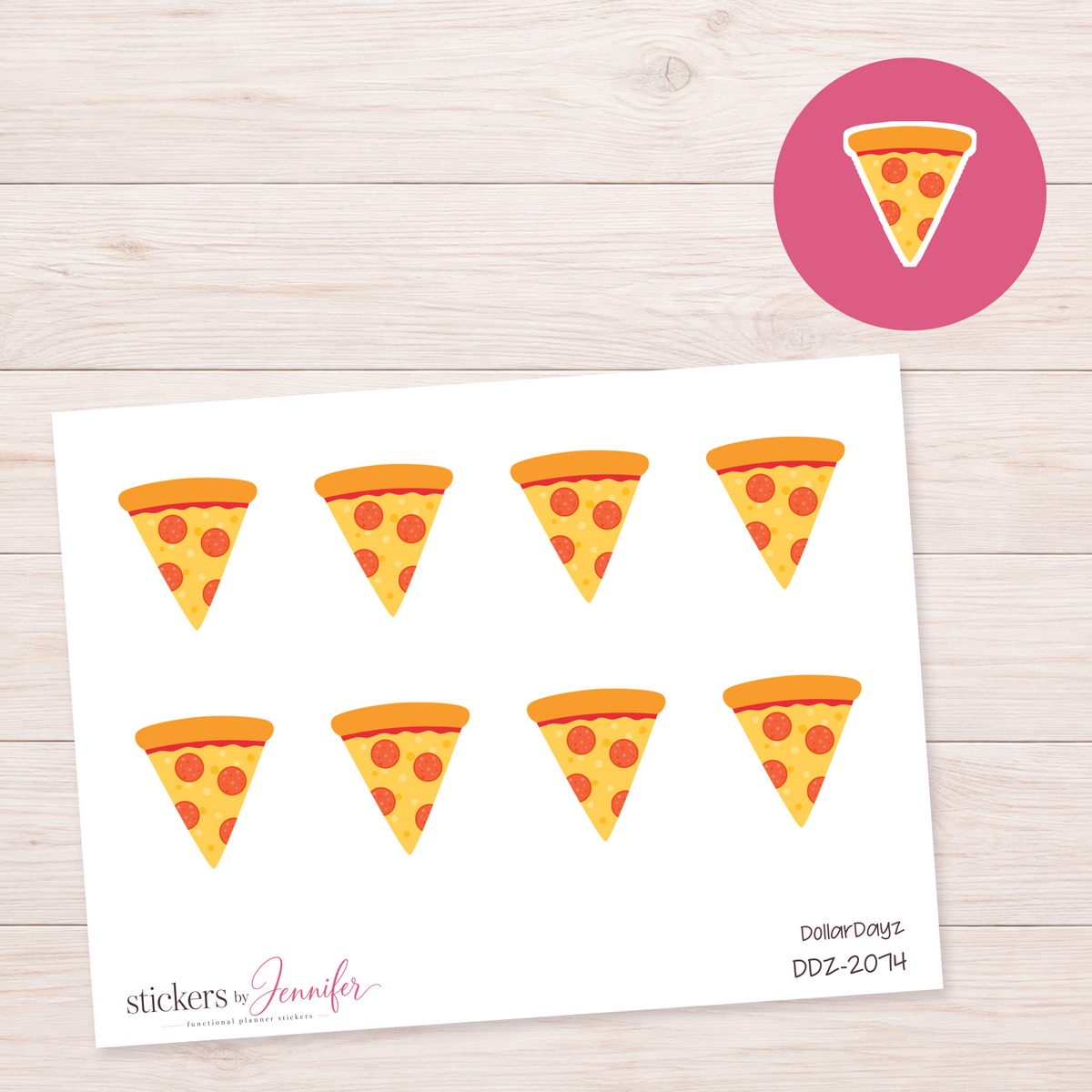 Pepperoni Pizza Slice Planner Stickers | DDZ-2074