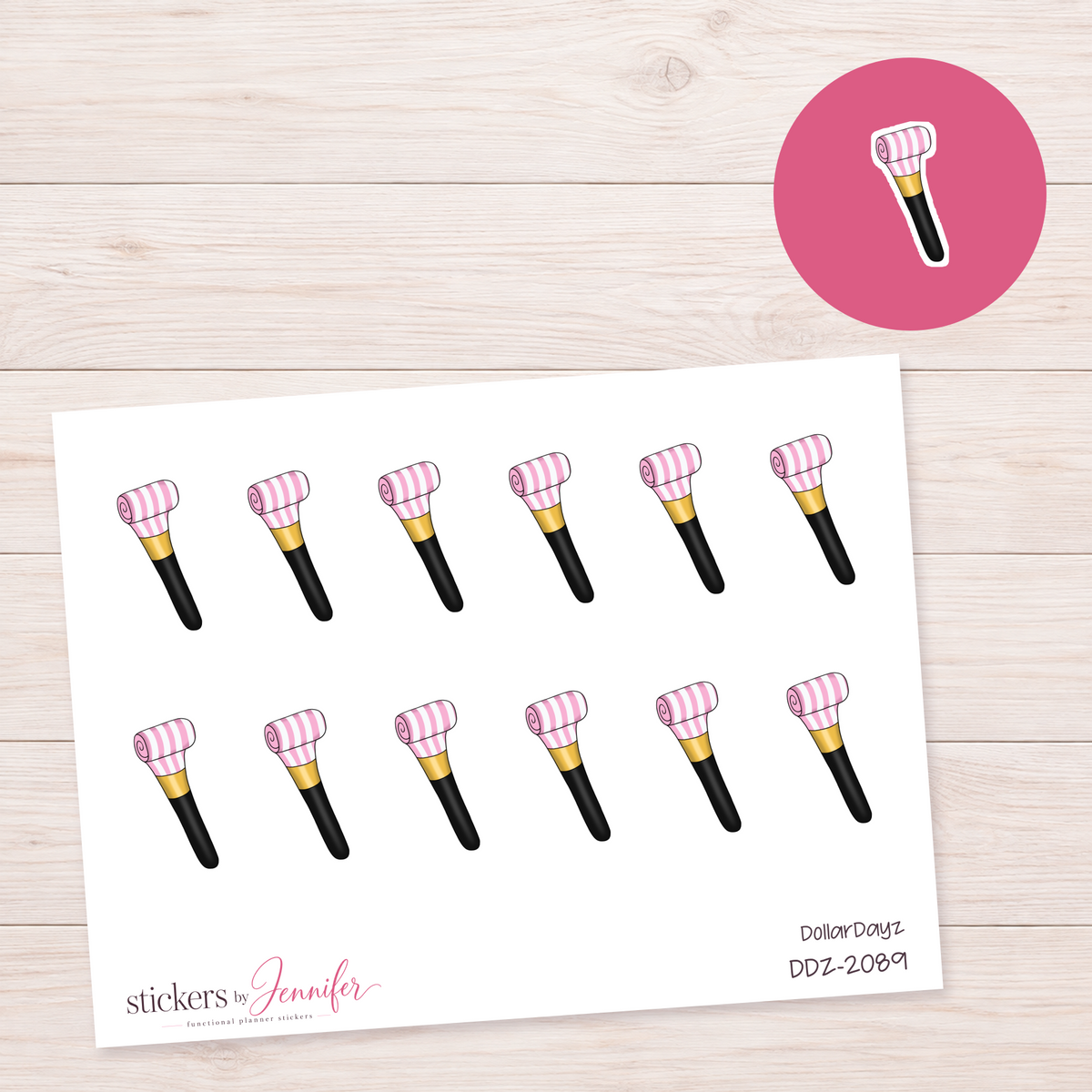 Pink Makeup Brush Planner Stickers | DDZ-2089