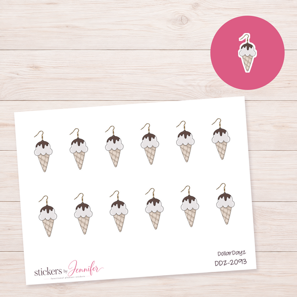 Ice Cream Earring Planner Stickers | DDZ-2093