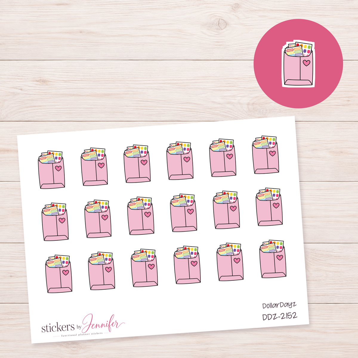 Pale Pink Sticker Bag Planner Stickers | DDZ-2152