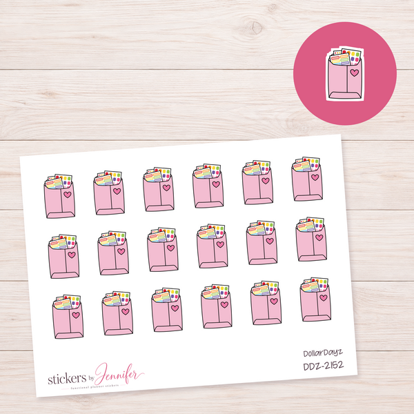Pale Pink Sticker Bag Planner Stickers | DDZ-2152