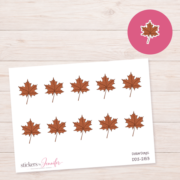 Rust Maple Leaf Planner Stickers | DDZ-2153