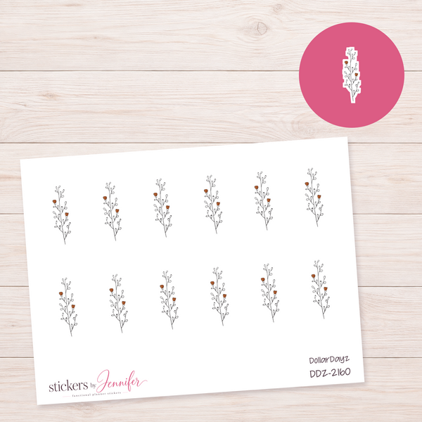 Tiny Heart Branch Planner Stickers | DDZ-2160