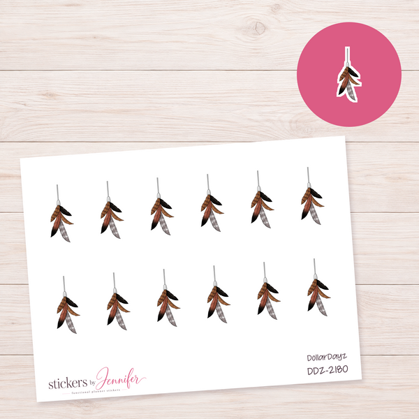 Hanging Feathers Planner Stickers | DDZ-2180