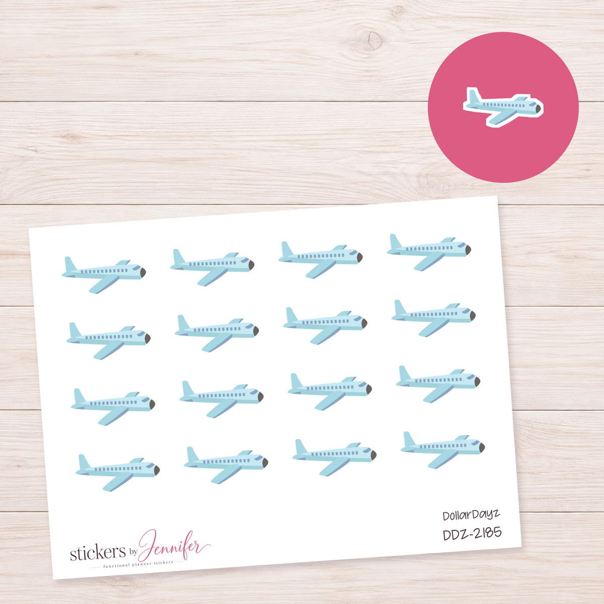 Blue Airplane Planner Stickers | DDZ-2185