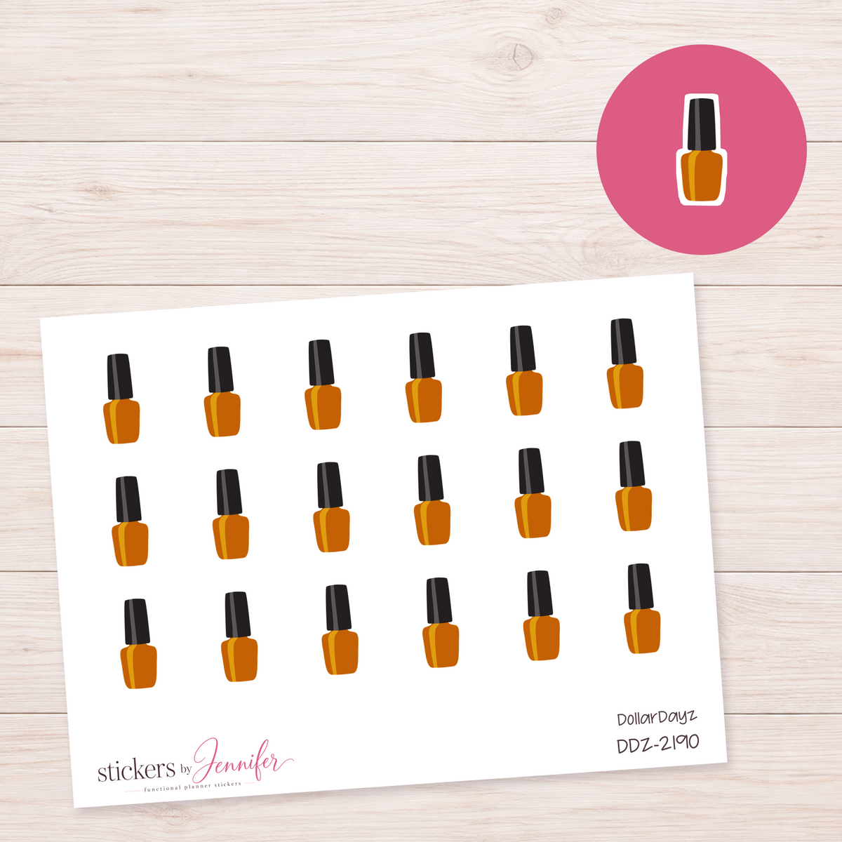 Golden Orange Nail Polish Planner Stickers | DDZ-2190