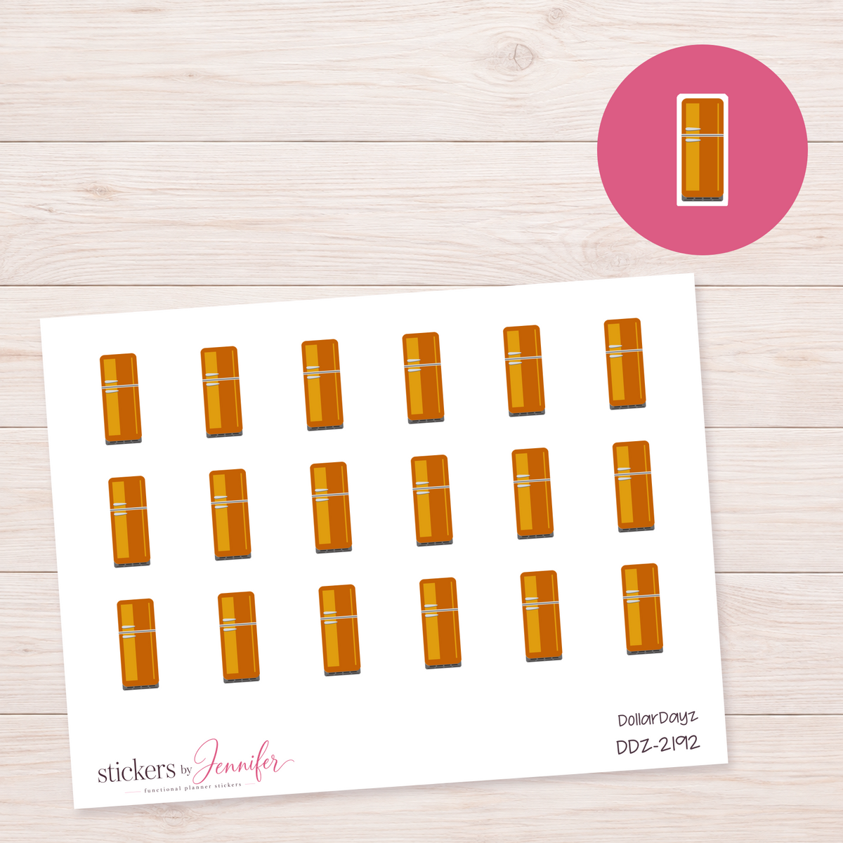Golden Orange Refrigerator Planner Stickers | DDZ-2192