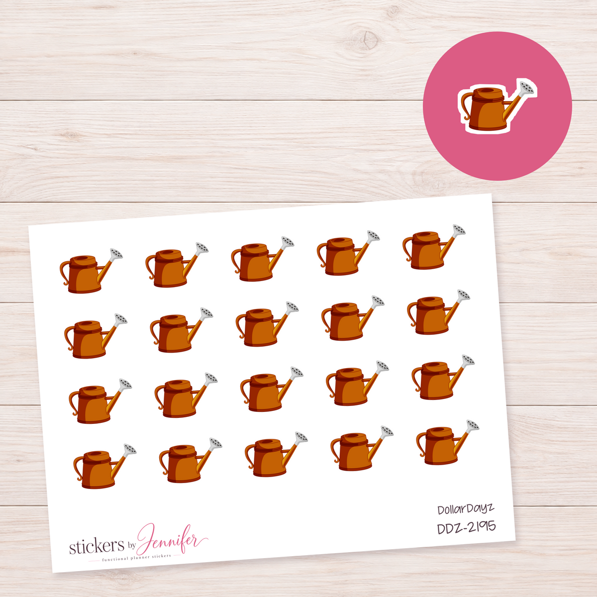 Golden Orange Watering Can Planner Stickers | DDZ-2195