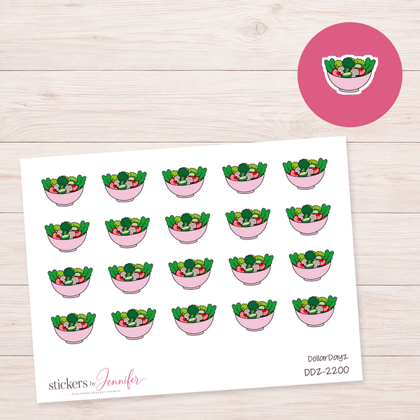 Pale Pink Salad Bowl Planner Stickers | DDZ-2200