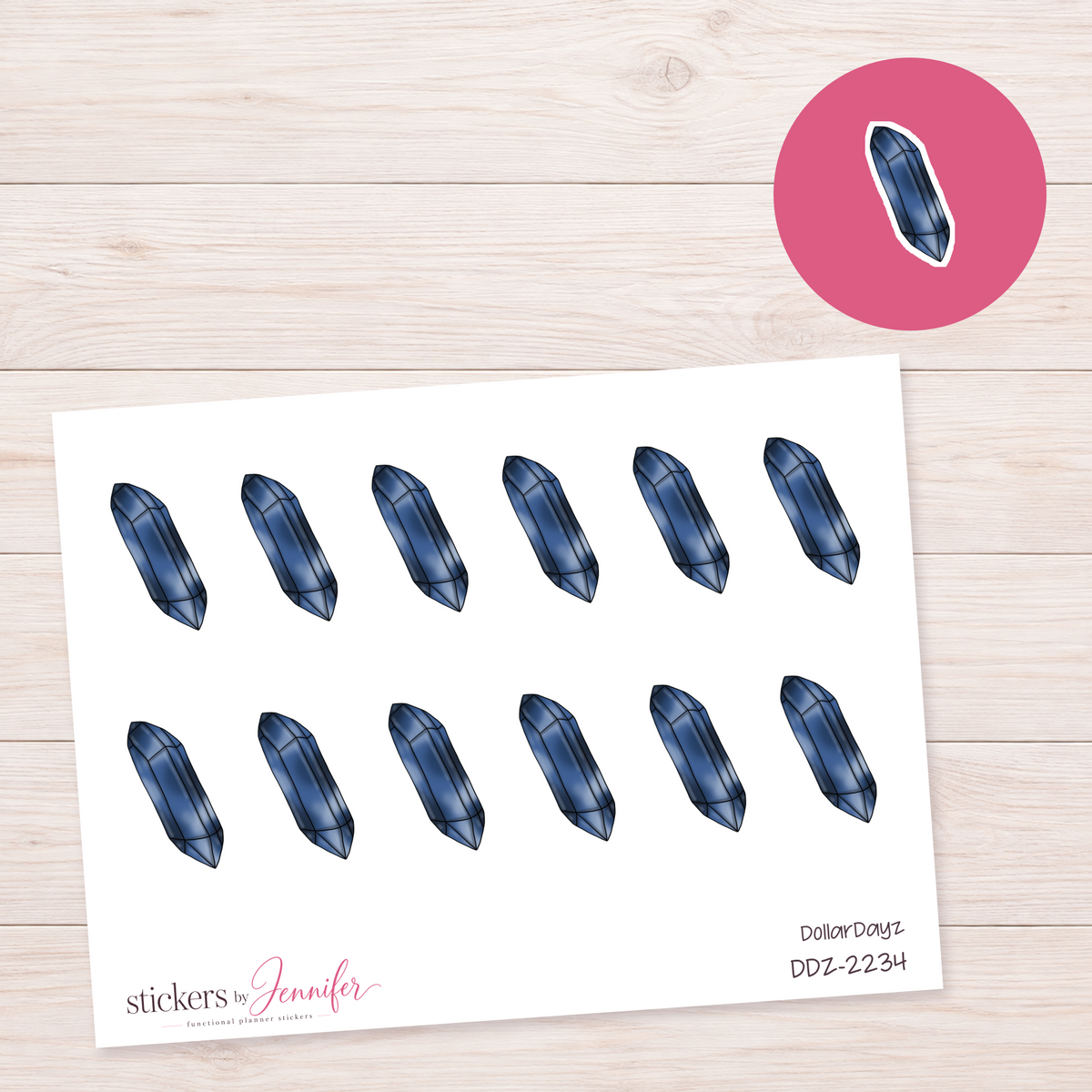 Deep Blue Crystal Planner Stickers | DDZ-2234