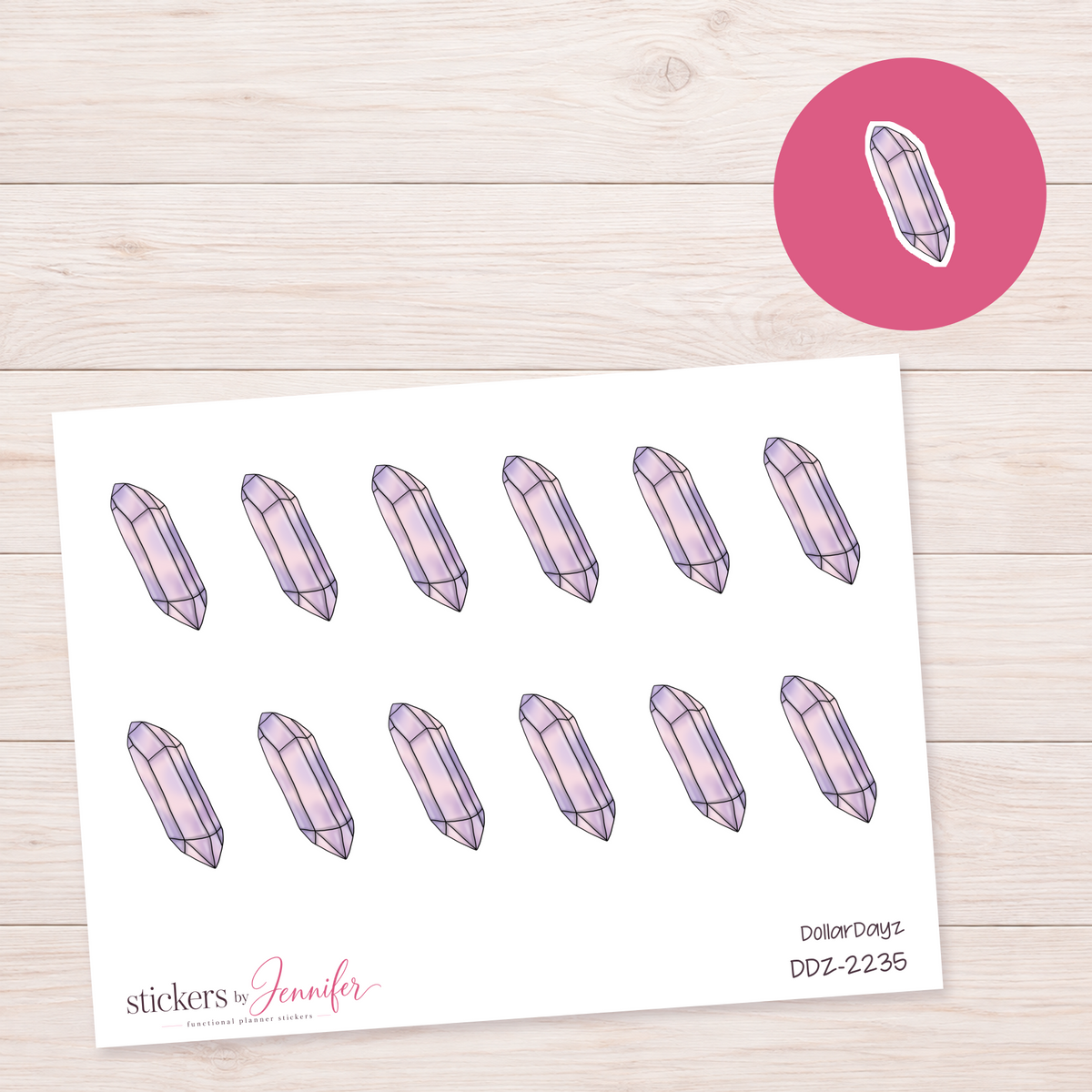 Lavender Crystal Planner Stickers | DDZ-2235
