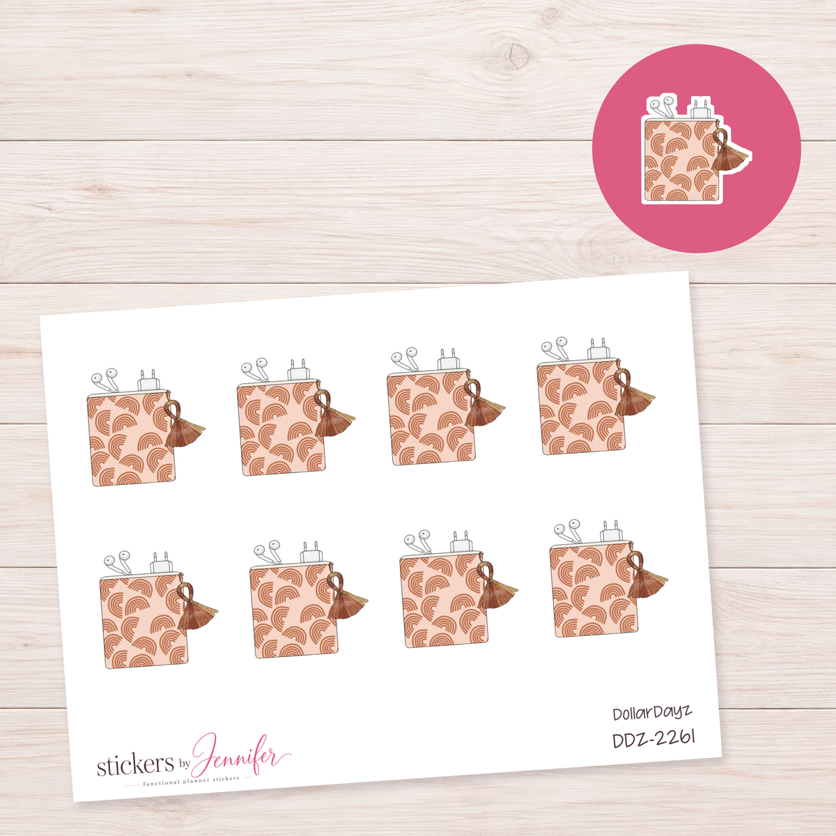 Patterned Planner Pouch Planner Stickers | DDZ-2261