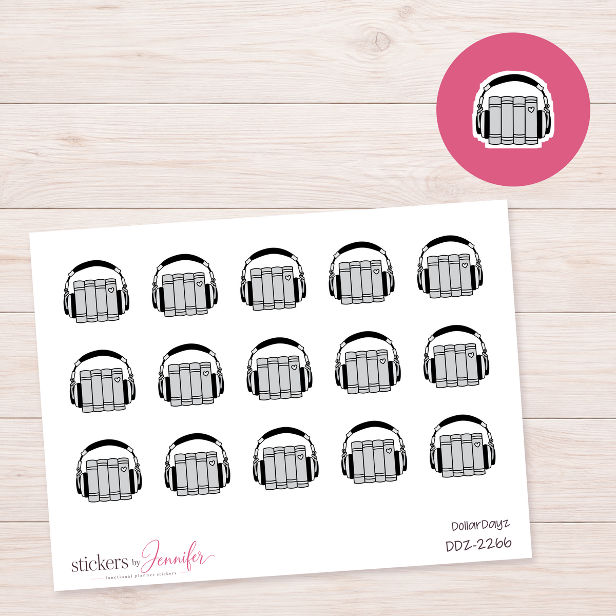 Silver Audiobooks Planner Stickers | DDZ-2266