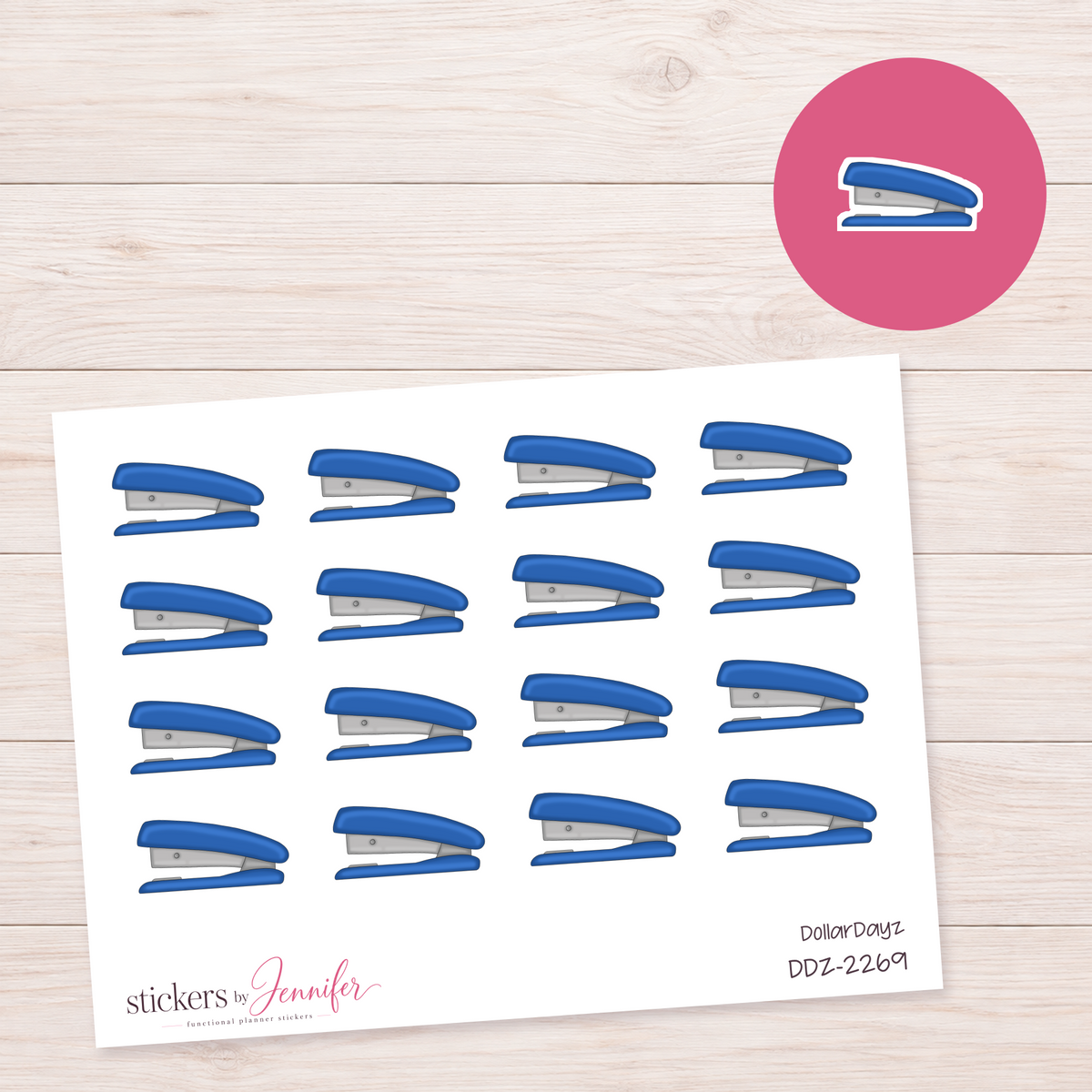 Blue Stapler Planner Stickers | DDZ-2269