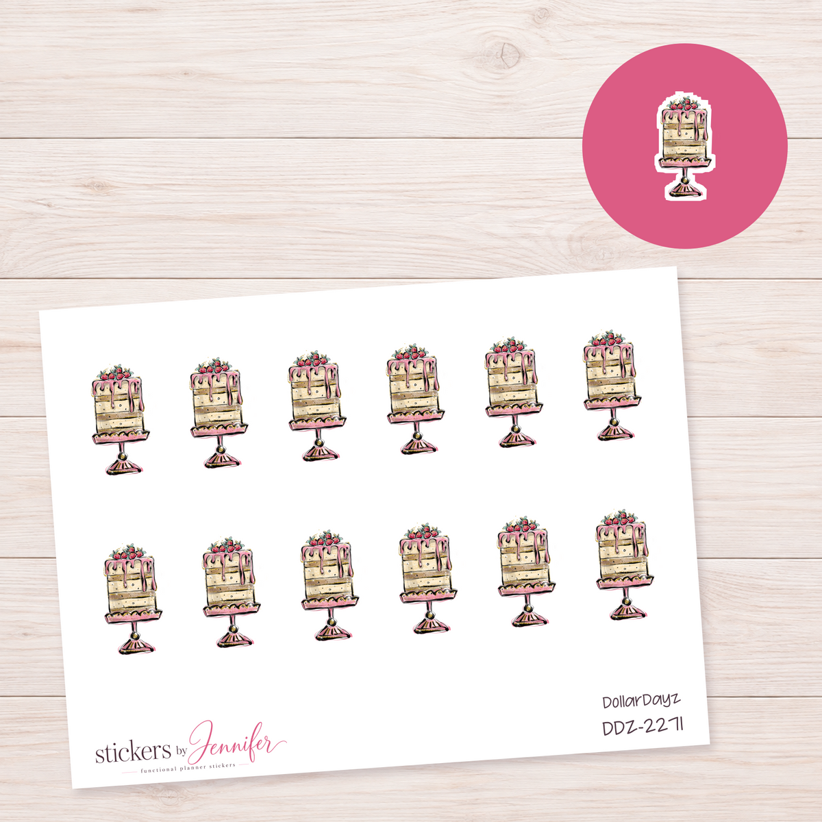 Floral Layer Cake Planner Stickers | DDZ-2271