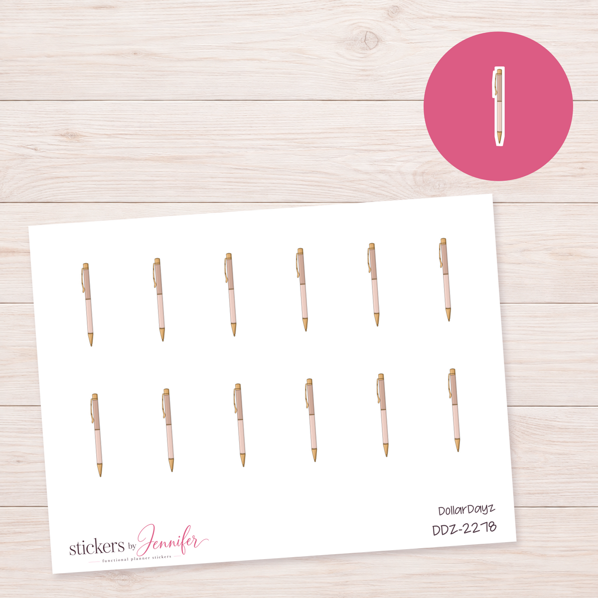 Blush Pen Planner Stickers | DDZ-2278