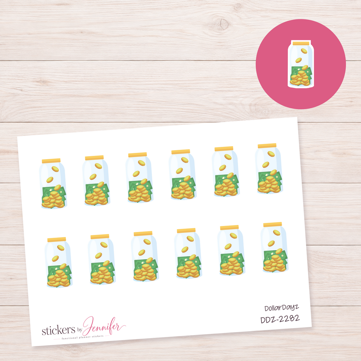 Savings Jar Planner Stickers | DDZ-2282