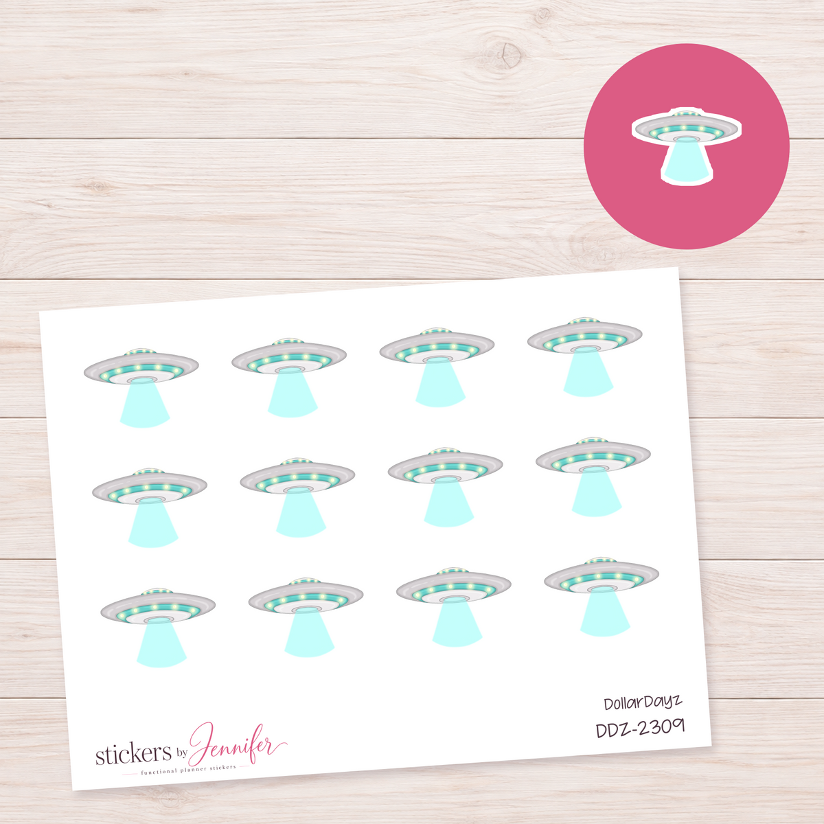 Flying Saucer Planner Stickers | DDZ-2309