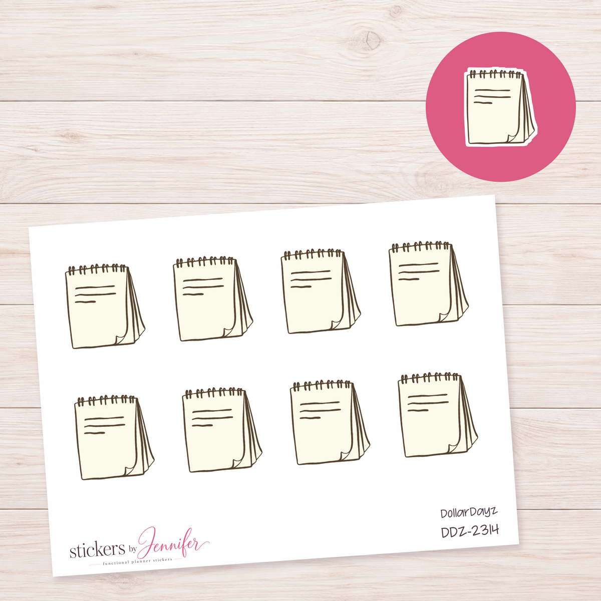 Spiral Notepad Planner Stickers | DDZ-2314