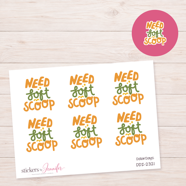 Need First Scoop Lettering Planner Stickers | DDZ-2321
