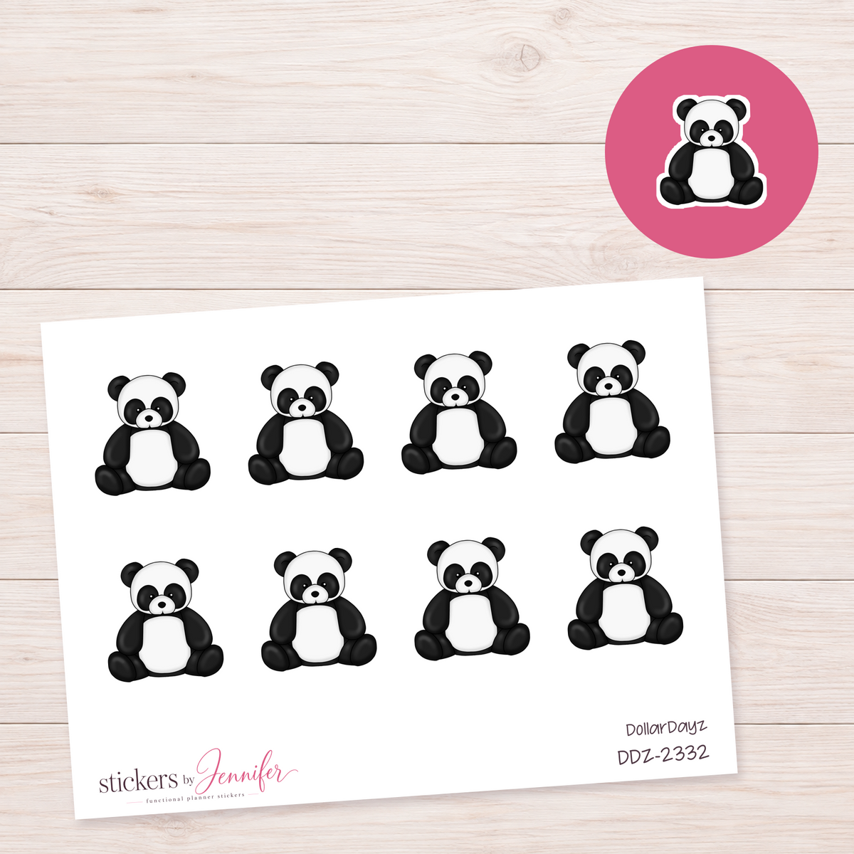Panda Bear Planner Stickers | DDZ-2332