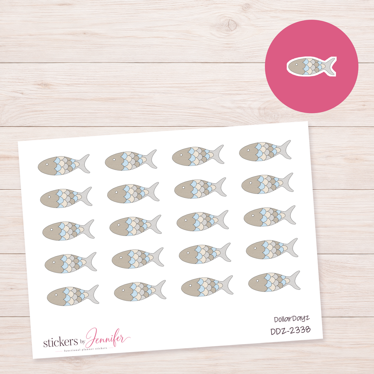 Patterned Fish Planner Stickers | DDZ-2338