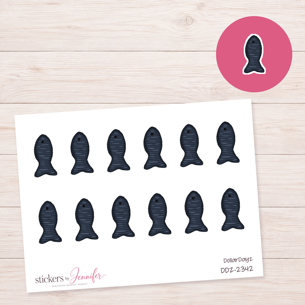 Dark Fish Decoration Planner Stickers | DDZ-2342