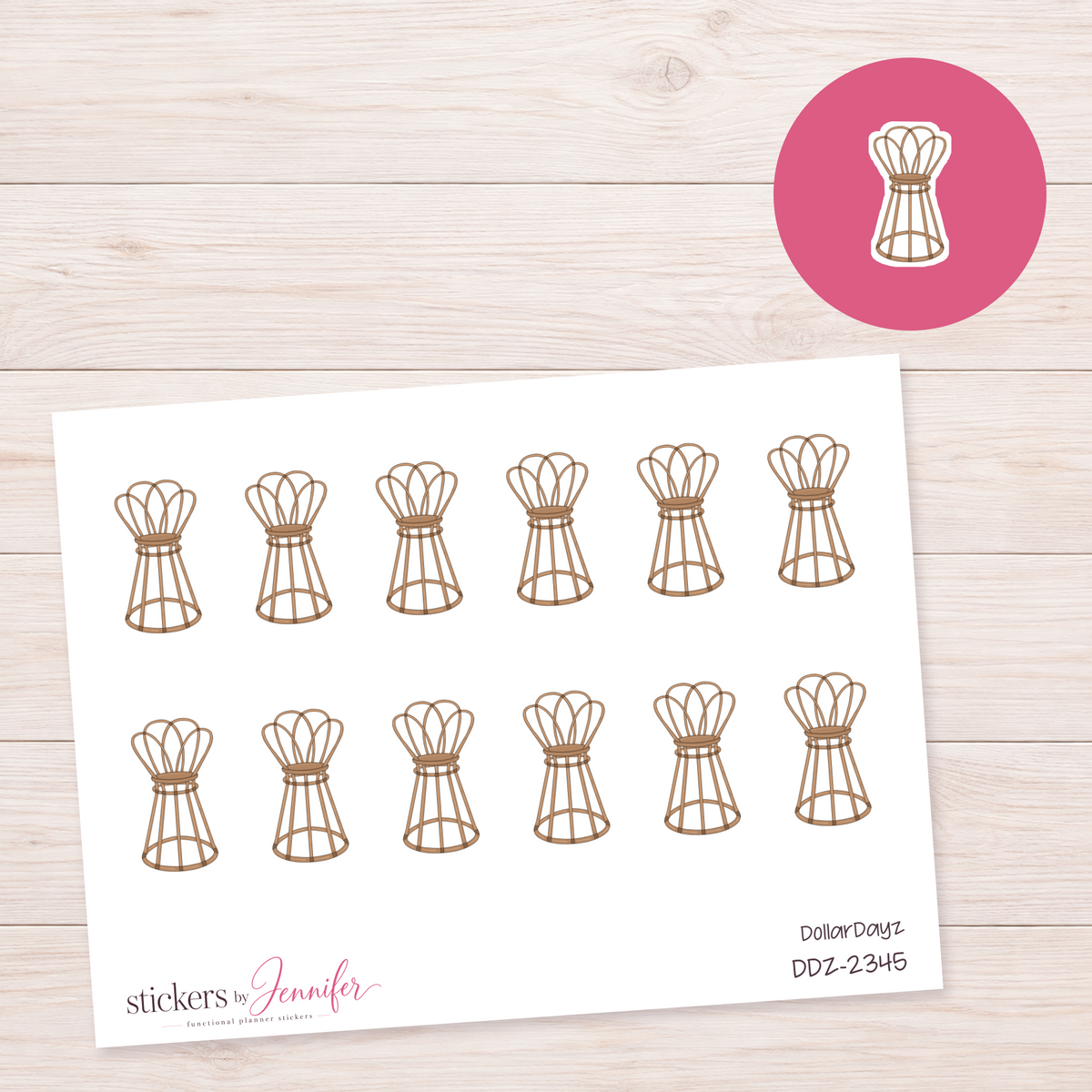 Loop-Back Woven Chair Planner Stickers | DDZ-2345