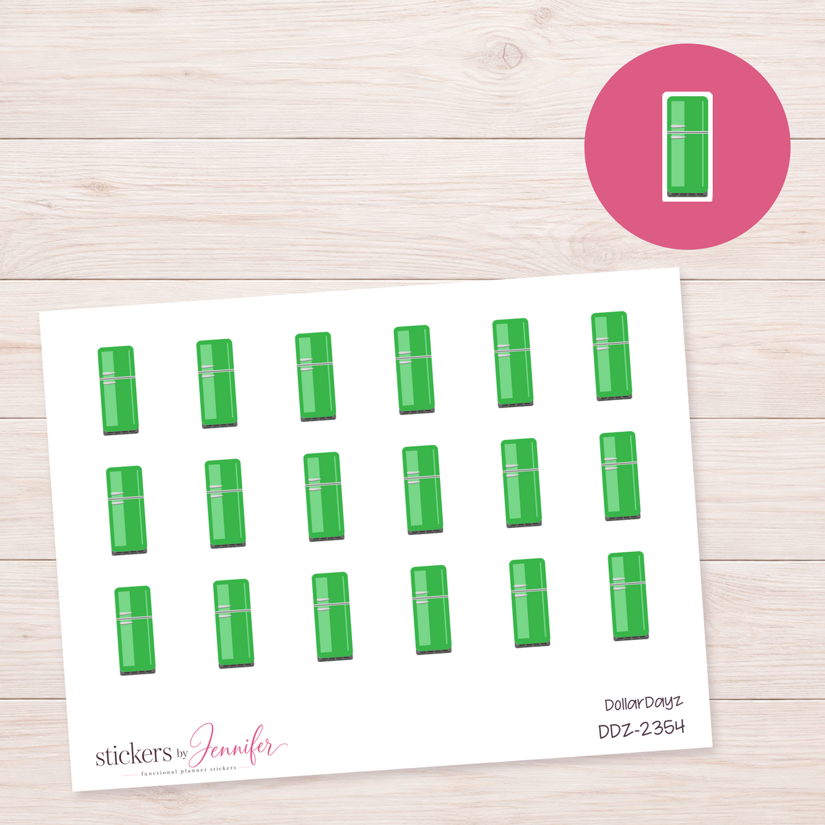 Bright Green Refrigerator Planner Stickers | DDZ-2354