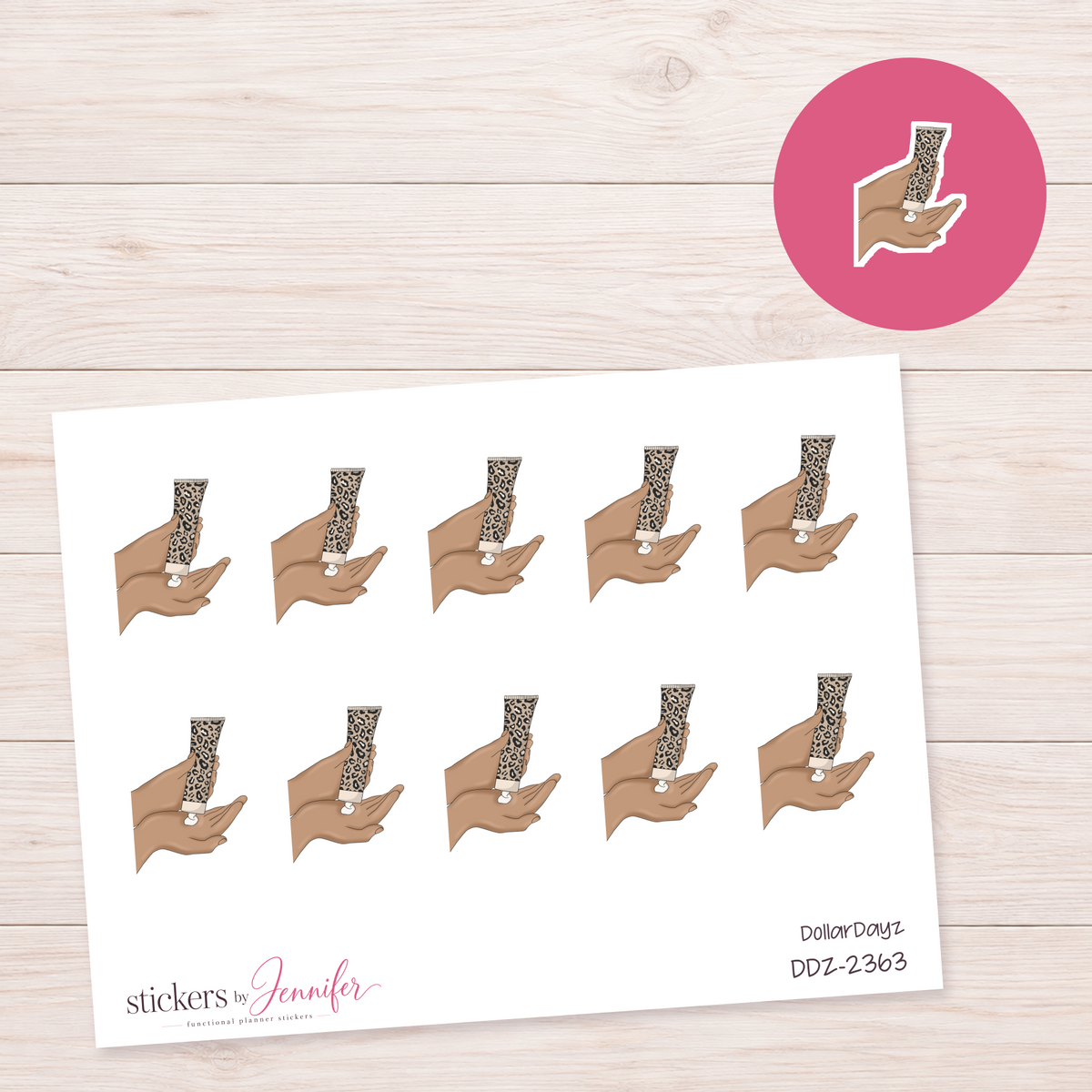Leopard Hand Cream Planner Stickers | DDZ-2363