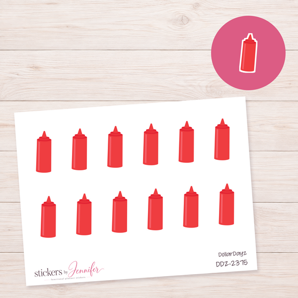 Red Sauce Bottle Planner Stickers | DDZ-2375