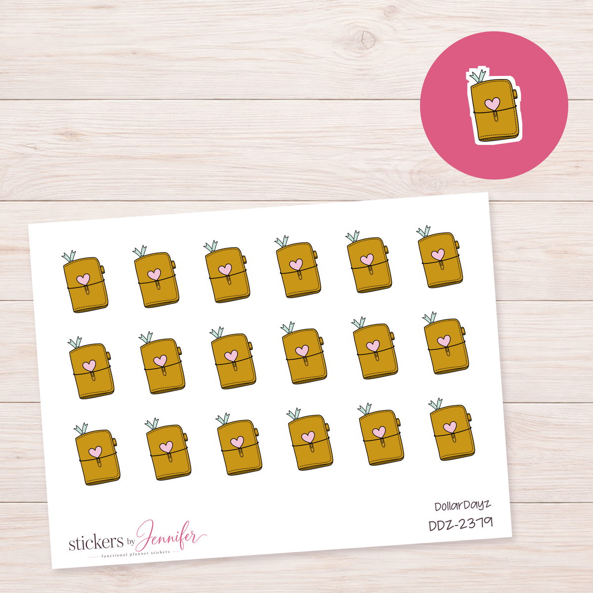 Golden Heart Planner Planner Stickers | DDZ-2379