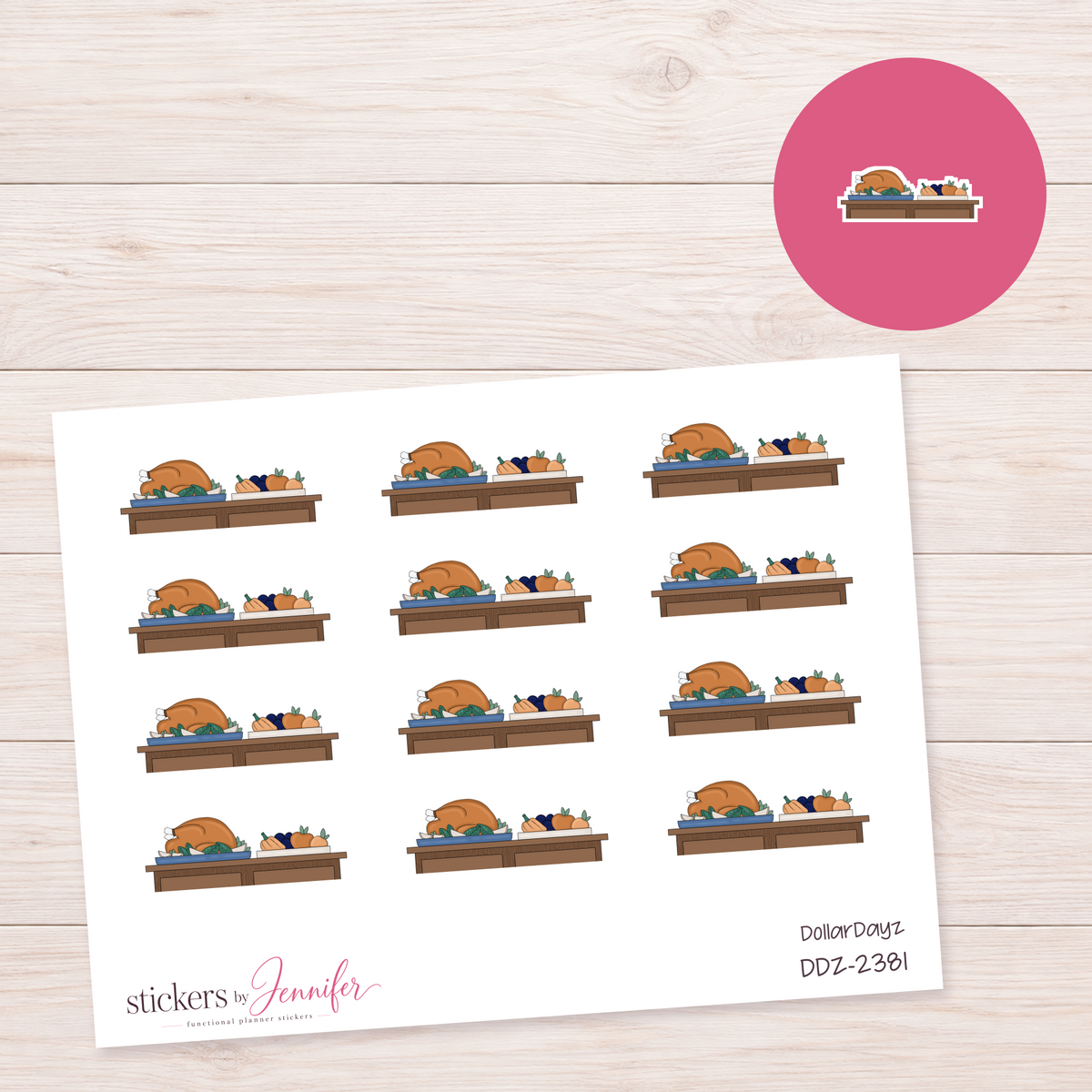 Roast Dinner Table Planner Stickers | DDZ-2381