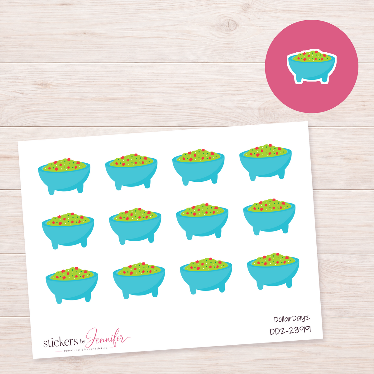 Blue Dip Bowl Planner Stickers | DDZ-2399