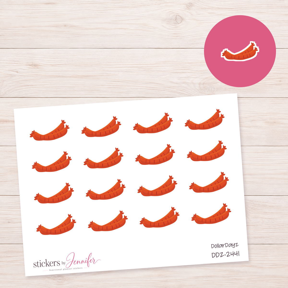 Sausage Link Planner Stickers | DDZ-2441