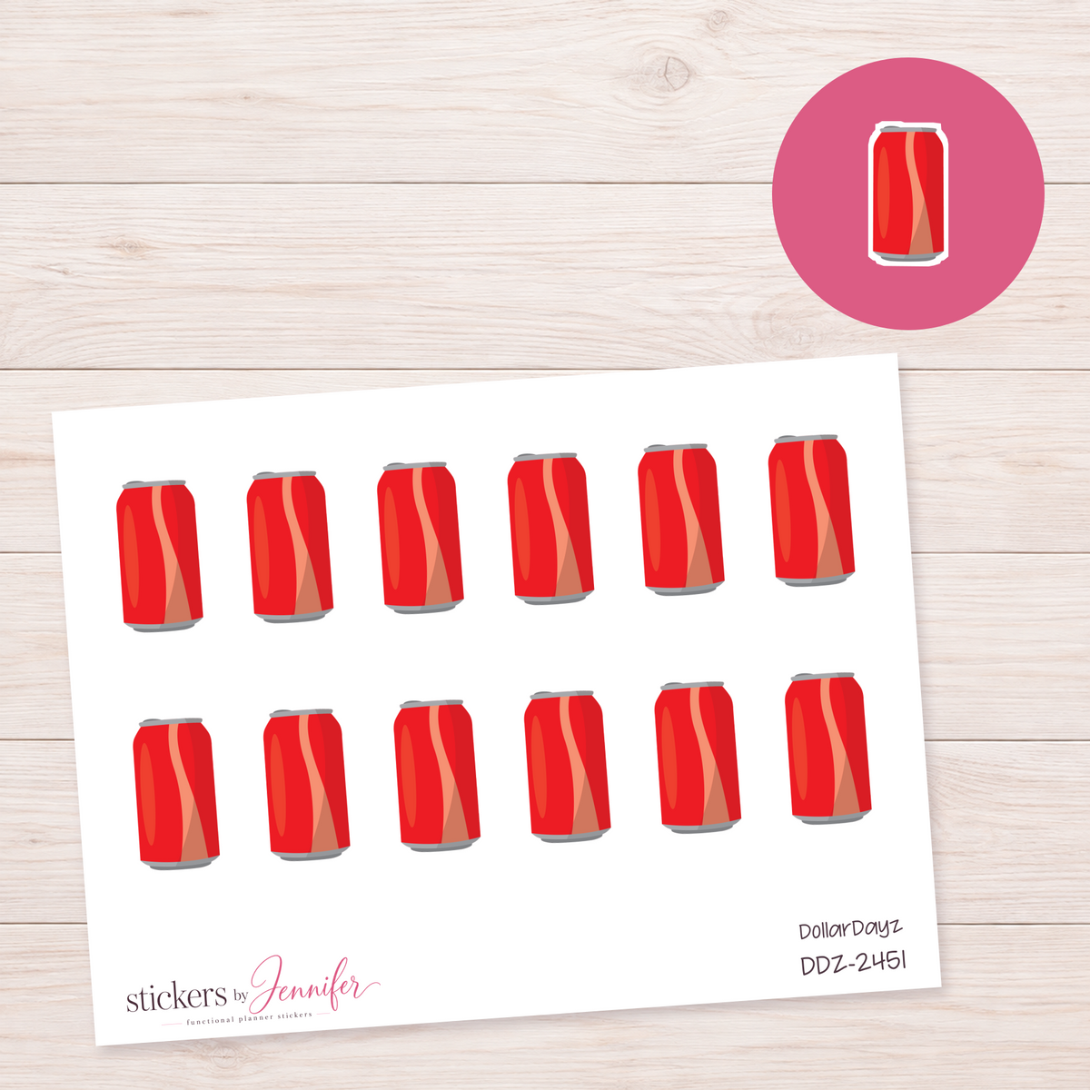 Red Soda Can Planner Stickers | DDZ-2451