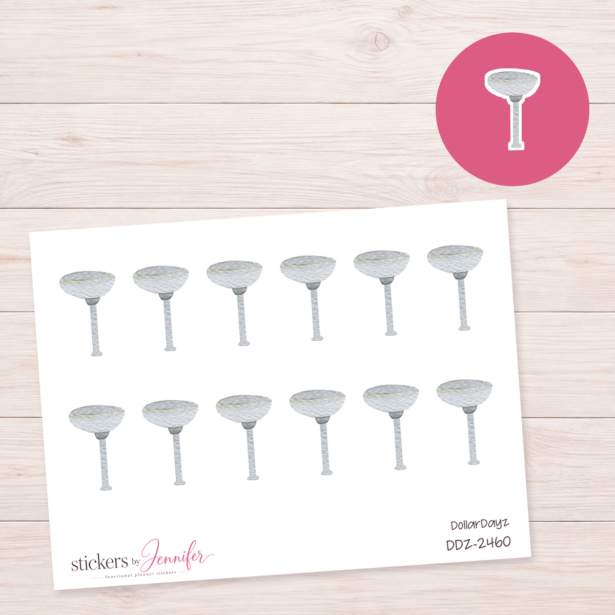 Textured Silver Goblet Planner Stickers | DDZ-2460