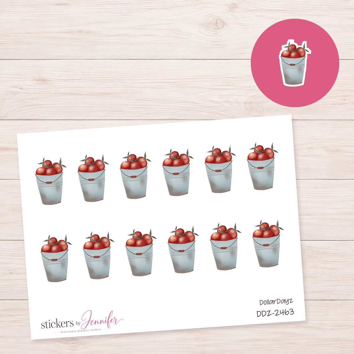 Apple Bucket Planner Stickers | DDZ-2463