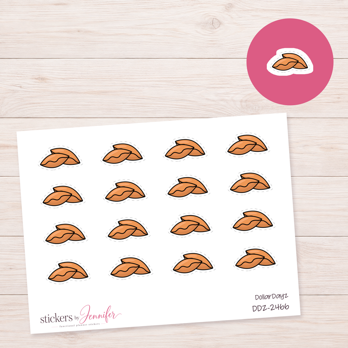 Fortune Cookie Doodle Planner Stickers | DDZ-2466