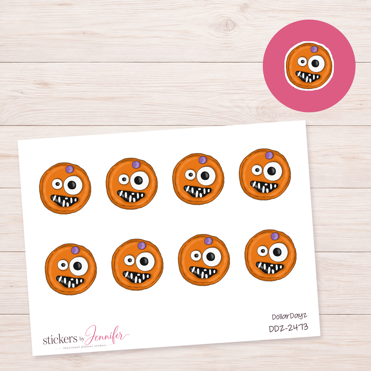 Orange Monster Cookie Planner Stickers | DDZ-2473