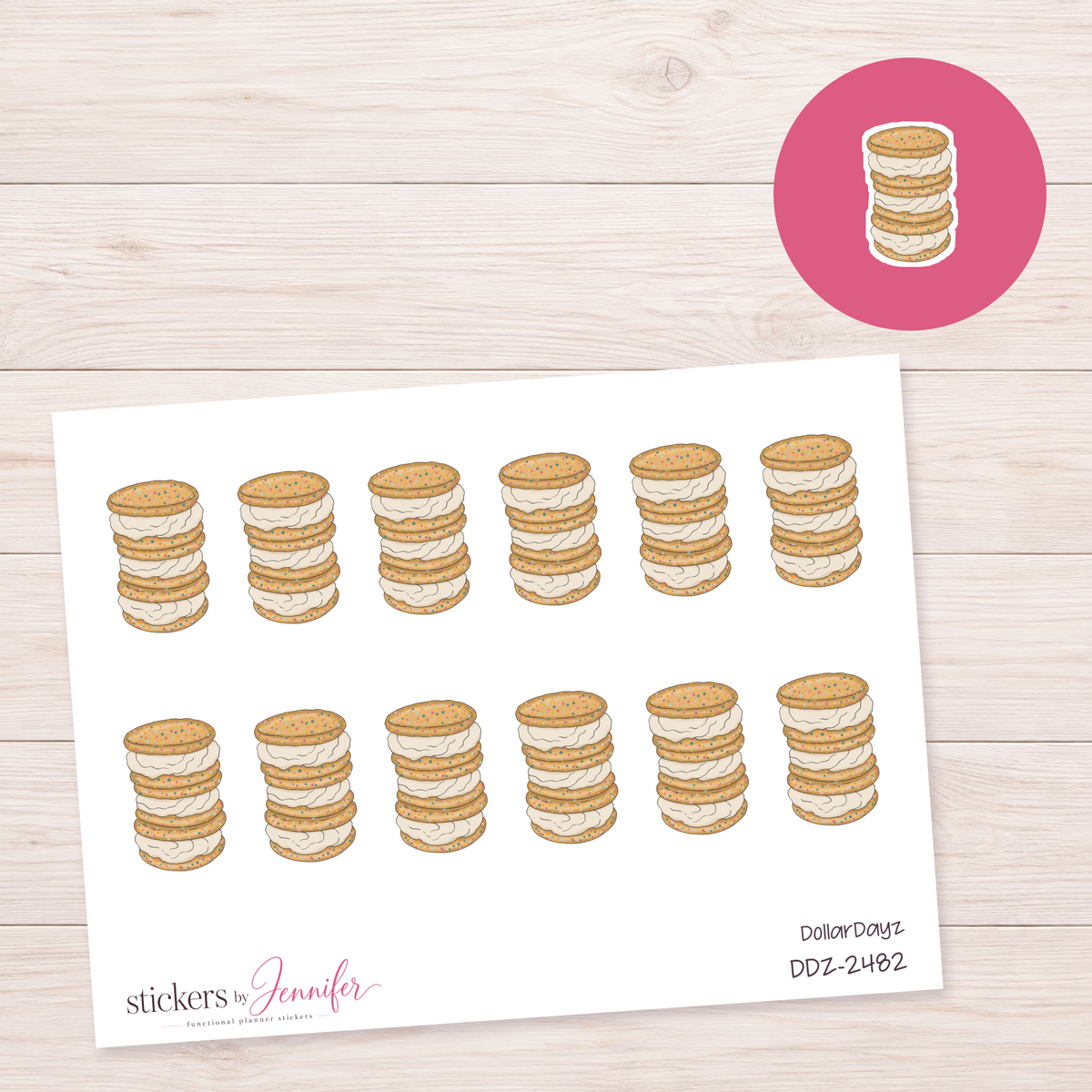 Golden Cookie Sandwiches Planner Stickers | DDZ-2482