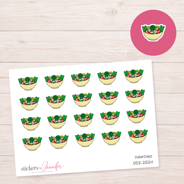 Cream Salad Bowl Planner Stickers | DDZ-2524