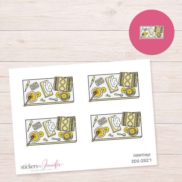 Cream Self-Care Supplies Planner Stickers | DDZ-2527