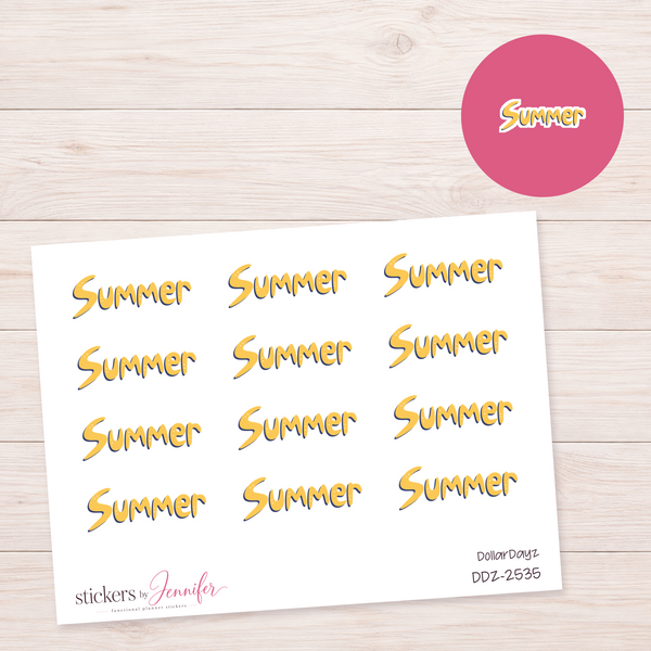 Summer Lettering Planner Stickers | DDZ-2535
