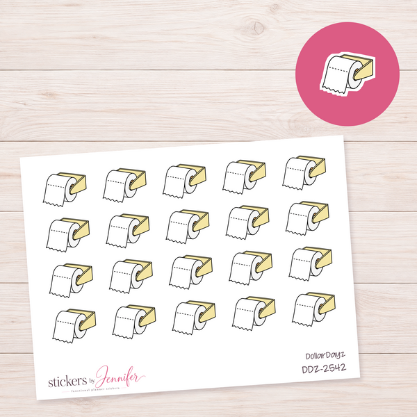 Cream Toilet Paper Holder Planner Stickers | DDZ-2542
