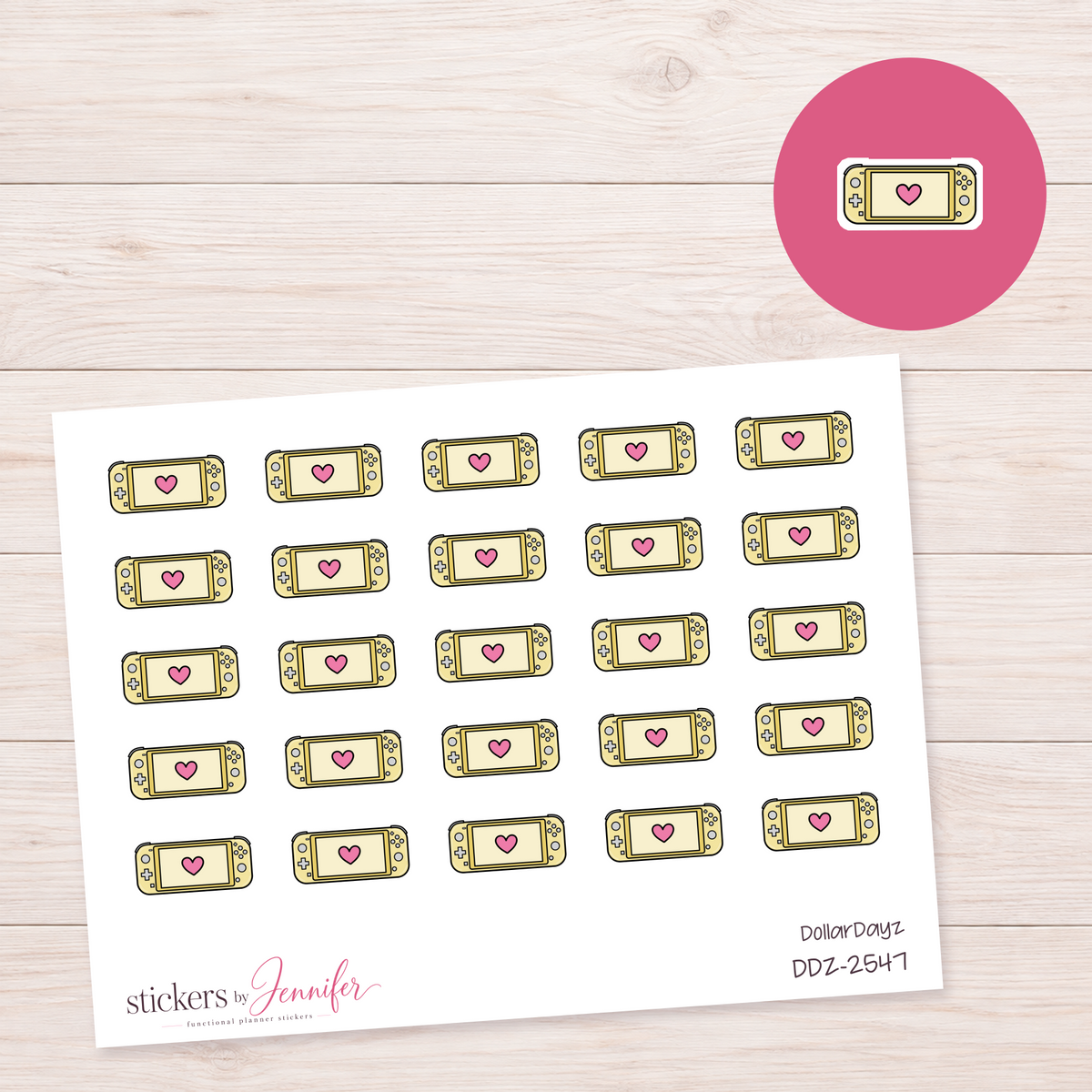 Cream Game Console Planner Stickers | DDZ-2547