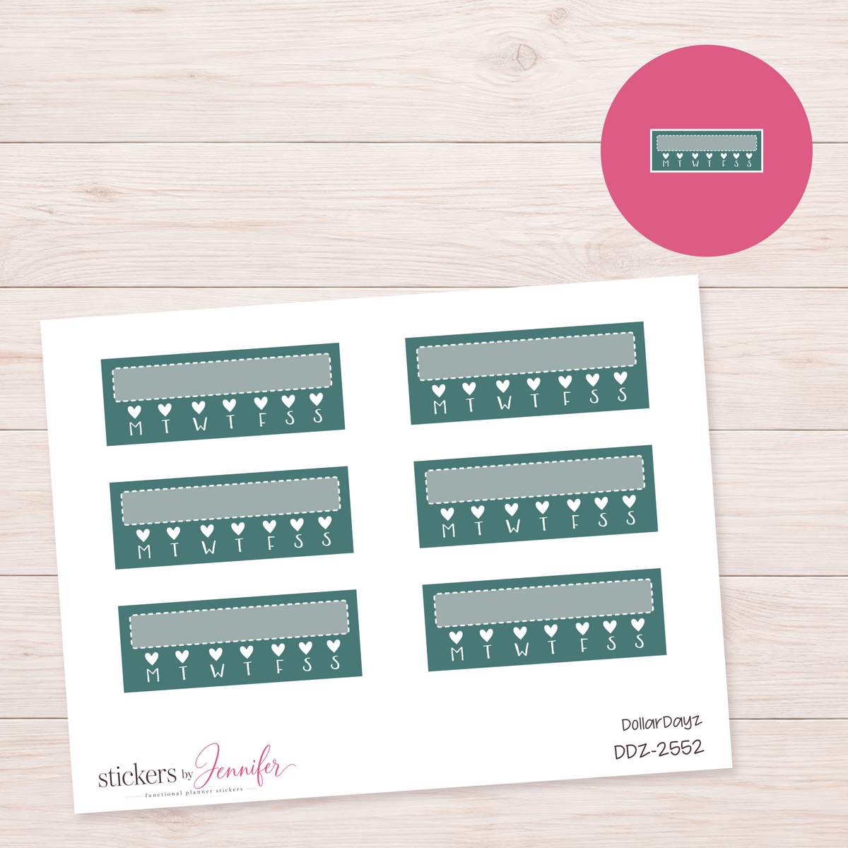 Dark Teal Weekly Tracker Planner Stickers | DDZ-2552