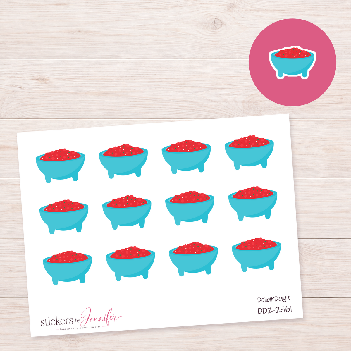 Blue Salsa Bowl Planner Stickers | DDZ-2561