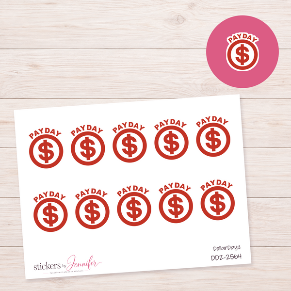 Red Payday Planner Stickers | DDZ-2564